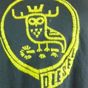 DIESEL black cotton.gold embroidered tank top L